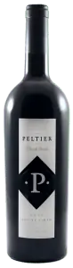 a bottle of petite sirah with a white label and black diamond cut out