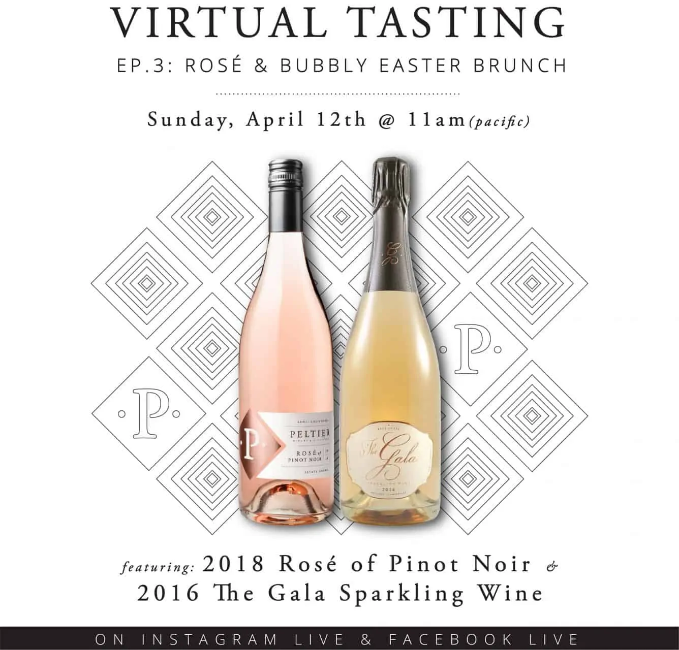 Rose & Sparkling ad bottle of Rosé and bottle of Sparkling Wine Virtual Tasting