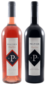 A bottle of Rosé and a bottle of Cabernet