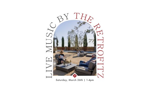 live music by Retrofitz with view of Peltier patio