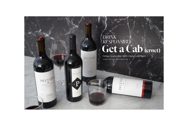 drink responsibly get a cab bottles of cabernet on white marble with black marble blackground and glasses of red wine