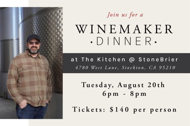 The Kitchen at StonBrier Winemaker Dinner August 20th, 6-8pm, $140 per ticket