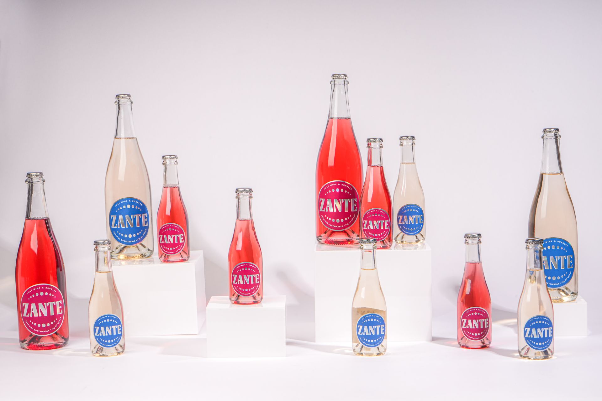 display of ZANTE bottles